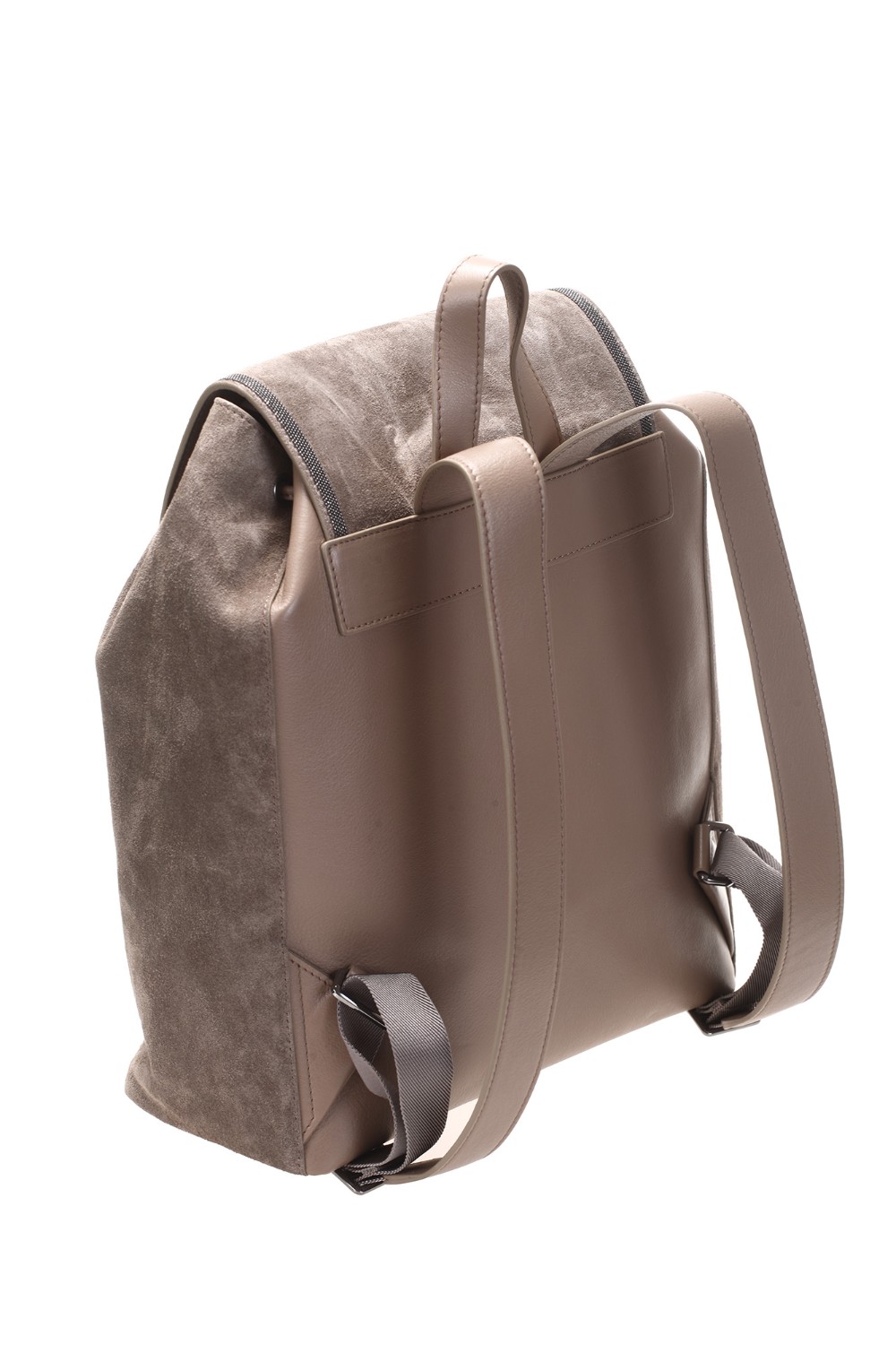 shop BRUNELLO CUCINELLI  Zaino: Brunello Cucinelli zaino in camoscio con "Precious Contour".
Chiusura con patta dotata di calamite e coulisse.
Manico.
Tasca interna con chiusura zip.
Decorazioni in monile Nickel-free.
Dimensioni: 29 x 35 x 35 cm.
Composizione: 100% pelle.
Fabbricato in Italia.. MBFXD2217-C8187 number 9833881